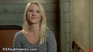 [Submission, Gets Hard, Fetish] Bondage Blonde Gets Hard Flogged